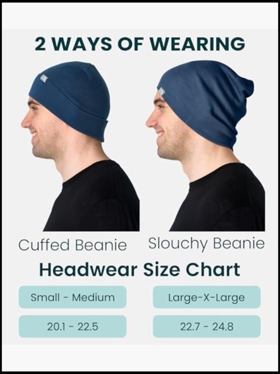 100% Merino Wool Beanie Hat - Unisex Skull Cap - 2-Pack with  display picture 2